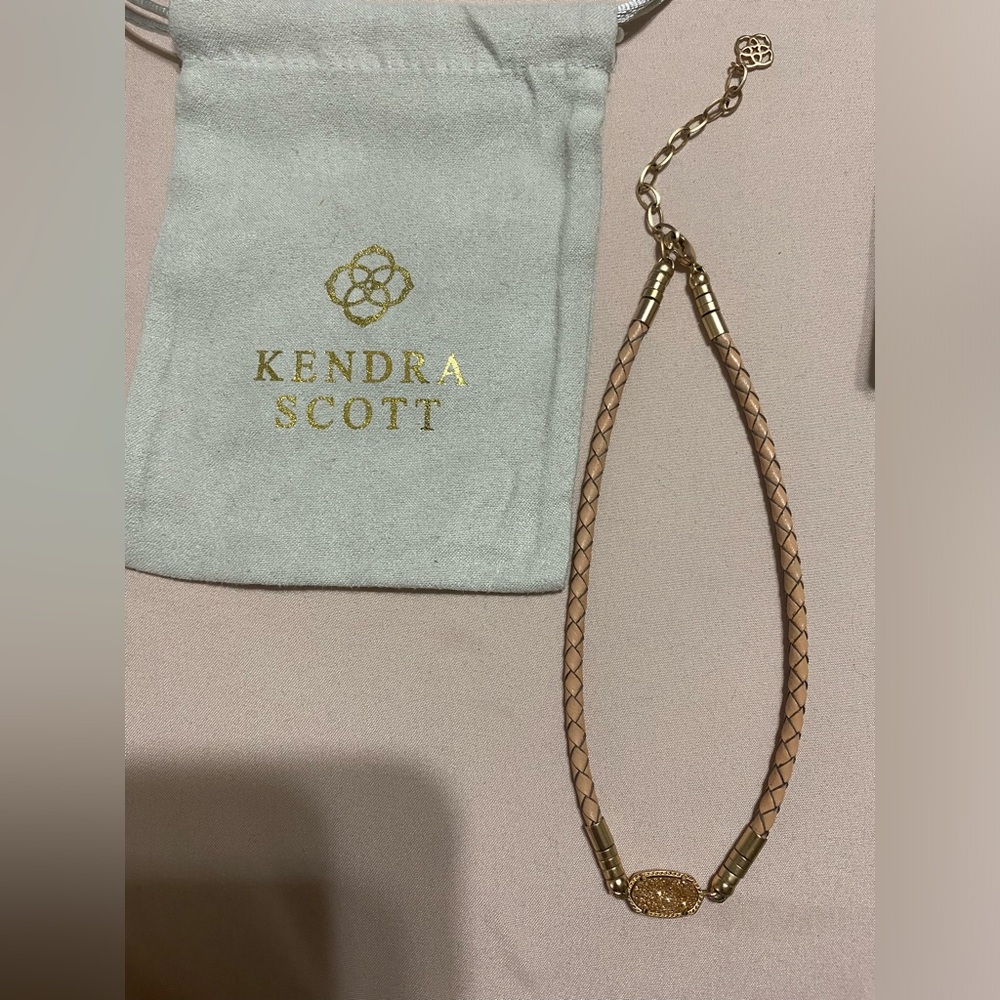 Kendra Scott Cooper Rose Gold Leather Choker